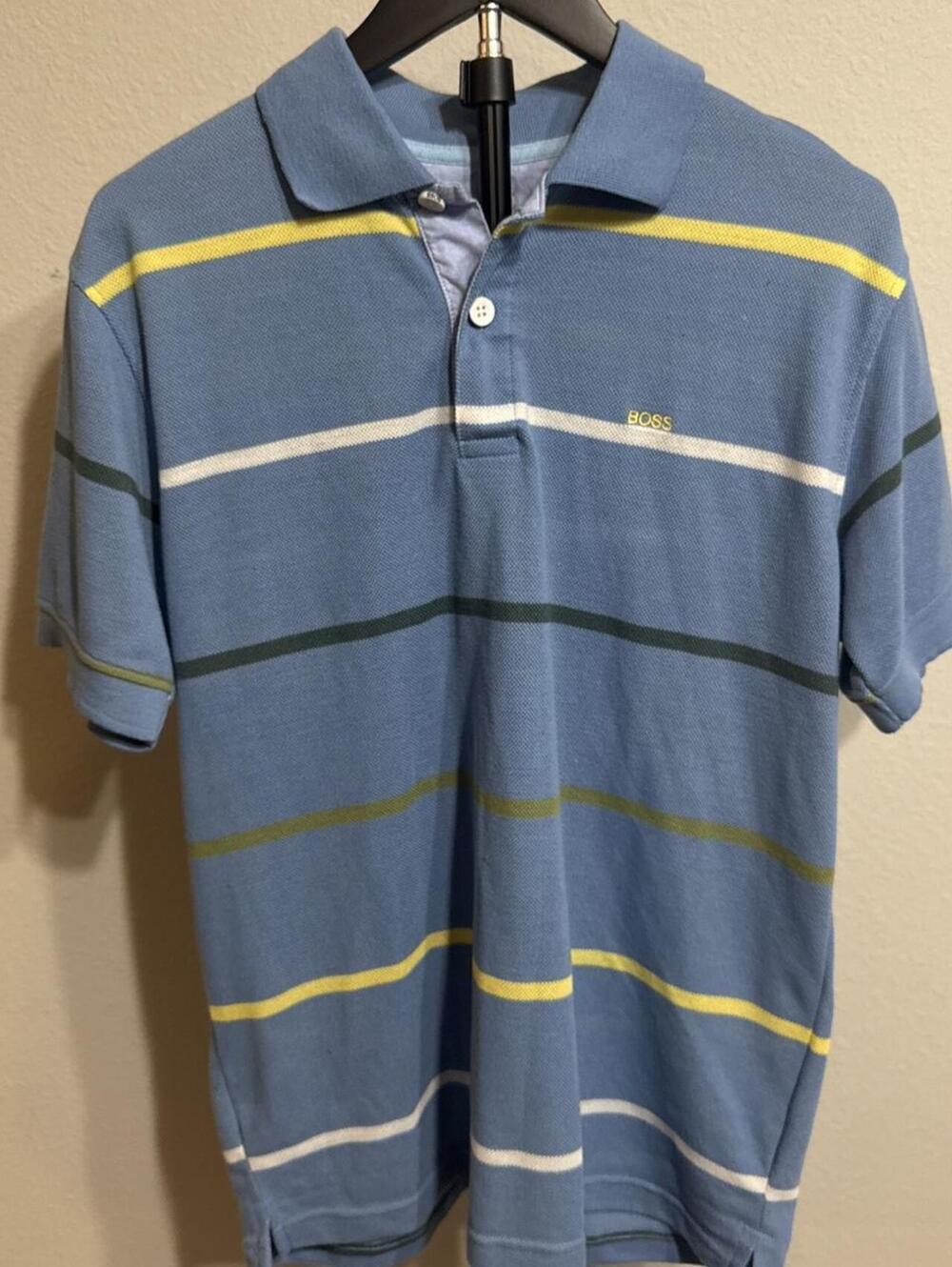 BOSS Men's Blue and Multi Polo-shirt